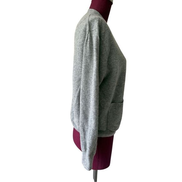 J. Crew Relaxed Fit cashmere cardigan sweater size S Gray Button Front Pockets - Picture 9 of 9